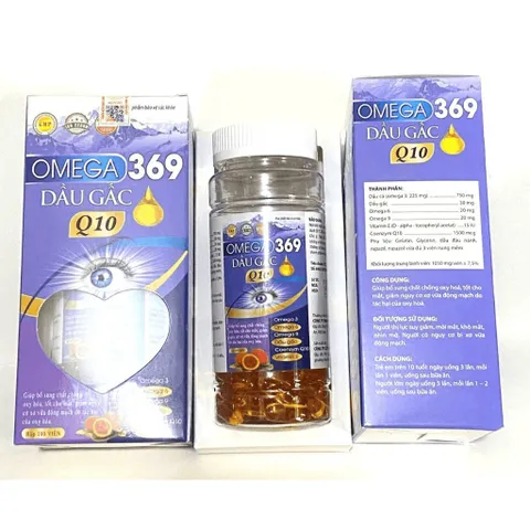 OMEGA 369 DẦU GẤC Q10 vitamin e Bổ Não, Tăng Cường Thị Lực, Giảm Nguy Cơ Mắc Bệnhh Tim Mạch viên nviên