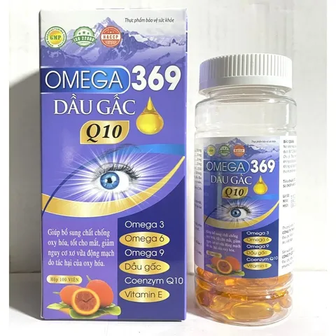OMEGA 369 DẦU GẤC Q10 vitamin e Bổ Não, Tăng Cường Thị Lực, Giảm Nguy Cơ Mắc Bệnhh Tim Mạch viên nviên
