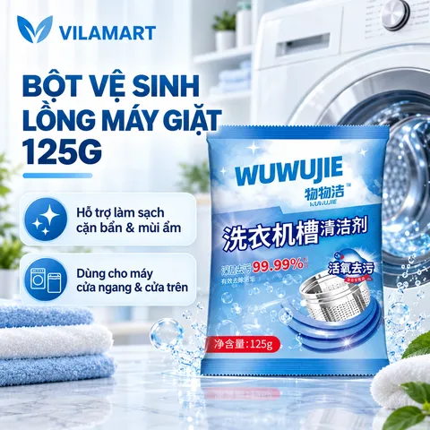 Bột Vệ Sinh Lồng Máy Giặt Dạng Gói – Hỗ Trợ Tẩy Cặn Bẩn, Mốc Gioăng Cao Su, Khử Mùi Và Làm Sạch Máy Giặt