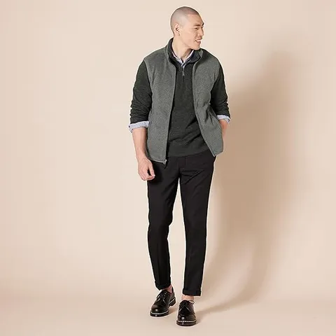 Áo Gile lông cừu khóa kéo Amazon Essentials dành cho nam  - Size XS Mỹ ( M Việt Nam )B079LRGXPP (P107108)