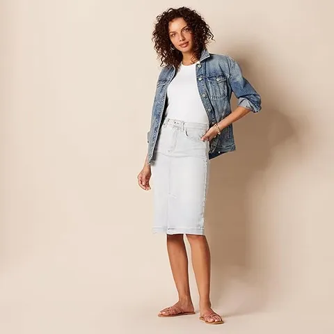 Áo thun Nữ cổ tròn tay xoắn Amazon Essentials - size M Mỹ (L Việt Nam) - Trắng B08P4TH7XQ (P107071)