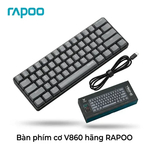 Bàn phím cơ V860 hãng RAPOO - Brown switch (P13989)