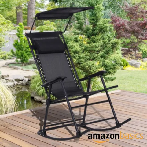 Ghế Xếp thư giãn Amazon Basics ( Mỹ ) Có Mái Che, dùng được ngoài trời, gấp gọn - HỘP XẤU (P12133)