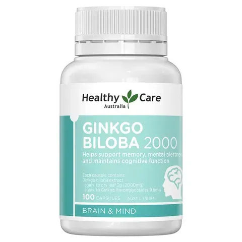 Viên uống Ginkgo Biloba Healthy Care 2000mg của Úc - Hỗ trợ tuần hoàn não, cải thiện trí nhớ và khả năng tập trung tối ưu, bảo vệ sức khỏe toàn diện 822470