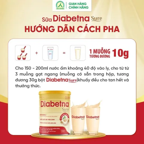 Gói Sữa Diabetna Sure 20g- Sữa hạt dành cho người tiểu đường