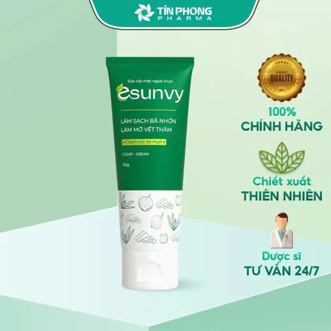 Sữa Rửa Mặt Esunvy Giúp Kiểm Soát Bã Nhờn Sạch Mụn Dùng Cho Mọi Loại Da Tuýp 50gCombo 2