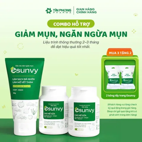Sữa Rửa Mặt Esunvy Giúp Kiểm Soát Bã Nhờn Sạch Mụn Dùng Cho Mọi Loại Da Tuýp 50gCombo 2