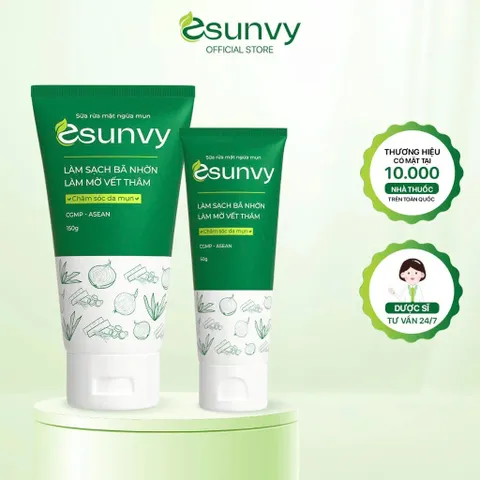 Sữa Rửa Mặt Esunvy Giúp Kiểm Soát Bã Nhờn Sạch Mụn Dùng Cho Mọi Loại Da Tuýp 50gCombo 2
