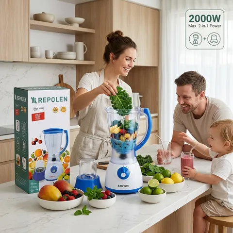 Máy xay sinh tố REPOLEN MD-Y44 công suất max 2000w , dung tích 1.5L , cối nhựa trong (P6958)