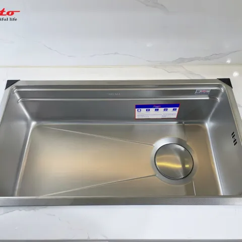 Chậu rửa bát 1 hố Prato INOX nano kích thước 78*43cm (HÀNG CHÍNH HÃNG CHẤT LƯỢNG CAO CẤP) (P135366)