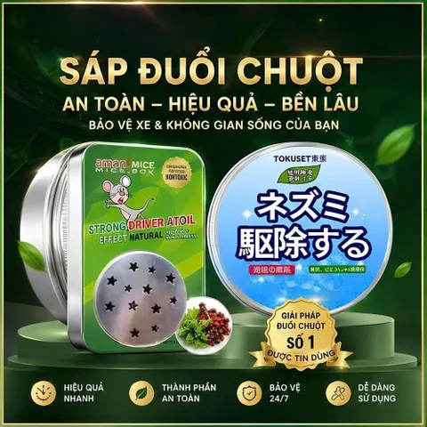 Sáp Đuổi Chuột Cao Cấp Cho Xe Điện 🐭  - Chiết Xuất Hoàn Toàn Từ Thiên Nhiên, Ngăn Chuột Hiệu Quả (P135222)