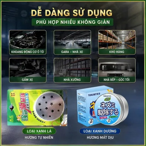 Sáp Đuổi Chuột Cao Cấp Cho Xe Điện 🐭  - Chiết Xuất Hoàn Toàn Từ Thiên Nhiên, Ngăn Chuột Hiệu Quả (P135222)