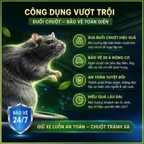 Sáp Đuổi Chuột Cao Cấp Cho Xe Điện 🐭  - Chiết Xuất Hoàn Toàn Từ Thiên Nhiên, Ngăn Chuột Hiệu Quả (P135222)