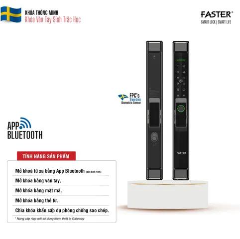 Khóa vân tay cửa nhôm Faster FS6901 B