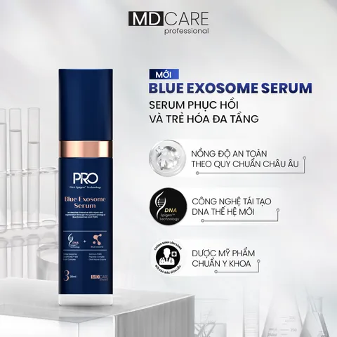 Serum phục hồi và trẻ hóa đa tầng MD CARE Blue Exosome 30ml
