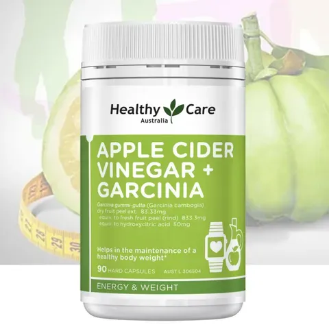 Viên Uống Giấm Táo Healthy Care Apple Cider Vinegar + Garcinia Hỗ Trợ Giảm Cân, Cải Thiện Tiêu Hóa - Lọ 90 Viên Cung Cấp Năng Lượng Tự Nhiên 822722