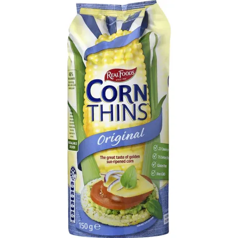 Bánh Bắp Vị Mè REAL FOODS CORN THINS 150g Từ Úc