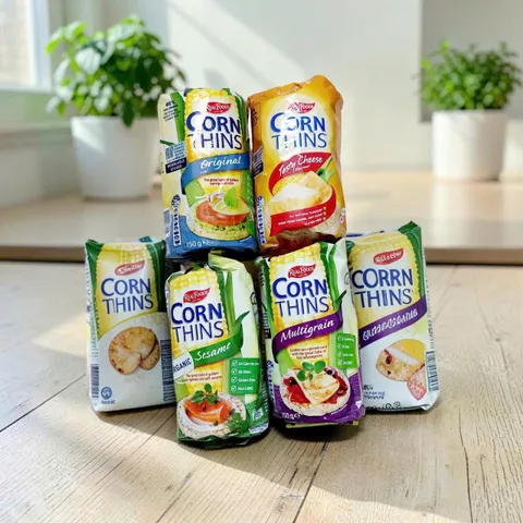 Bánh Bắp Giòn Nhiều Vị REAL FOODS CORN THINS 150g Nhập Khẩu Úc