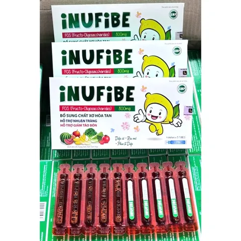 chất xơ INUFIBE Hỗ trợ cải thiện tình trạng táo bón, nhuận tràng, bổ sung chất xơ hộp 20 ống toi