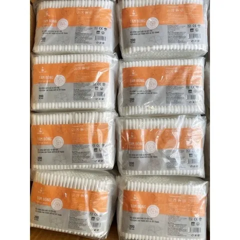 Tăm Bông Người Lớn Cotton Buds 200 que/ Gói Zíp - Bông Bạch Tuyết