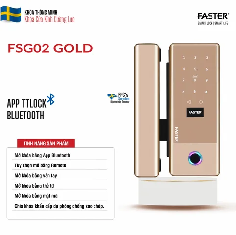 Khóa thông minh cửa kính Faster FSG02 Na Uy