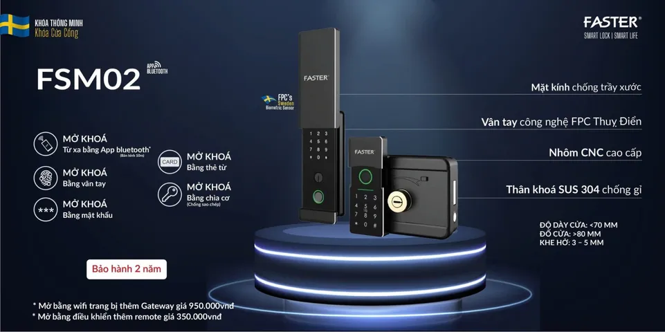 Khóa vân tay cửa cổng Faster FSM02
