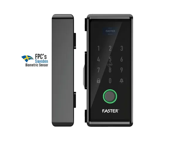 Khoá vân tay cửa kính Faster FSG01 BL