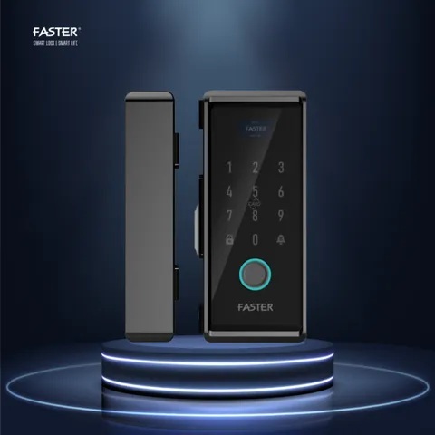 Khoá vân tay cửa kính Faster FSG01 BL