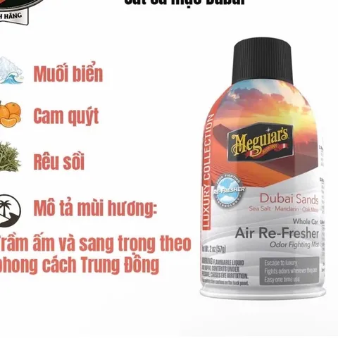 Xịt khử mùi xe ô tô hương cát xa mạc Dubai cao cấp loại bỏ mùi hôi, khử vi khuẩn hiệu quả