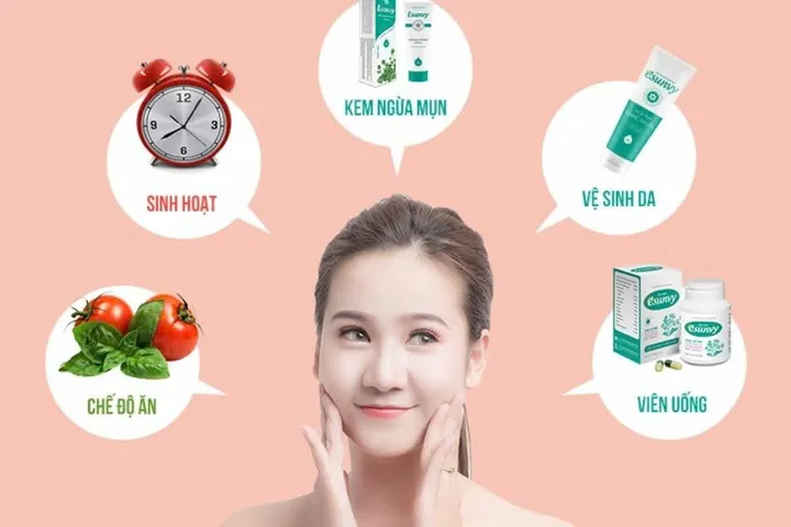 Esunvy t 25g hộp 1 tube ngăn ngừa các loại mụn: mụn trứng cá, mụn viêm, mụn cám, mụn đầu trắng, mụn đầu đen, mụn mủ, mụn bọc.