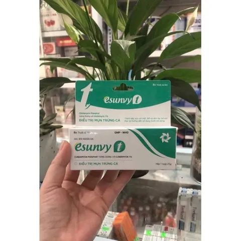 Esunvy t 25g hộp 1 tube ngăn ngừa các loại mụn: mụn trứng cá, mụn viêm, mụn cám, mụn đầu trắng, mụn đầu đen, mụn mủ, mụn bọc.
