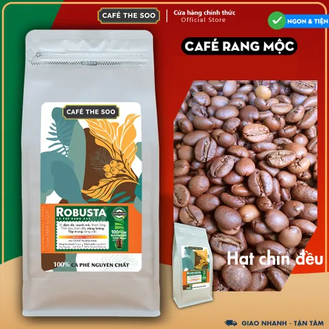 Thùng 2KG Cà phê rang mộc Robusta, nguyên chất, đậm thơm từ thương hiệu Café The Soo