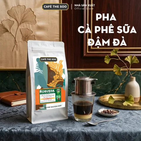 Thùng 2KG Cà phê rang mộc Robusta, nguyên chất, đậm thơm từ thương hiệu Café The Soo