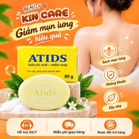 Xà Phòng Tắm Atids Salicylic Acid 2% + Sulfur Giảm Dầu Và Mụn Lưng, Ngực Hộp 80g