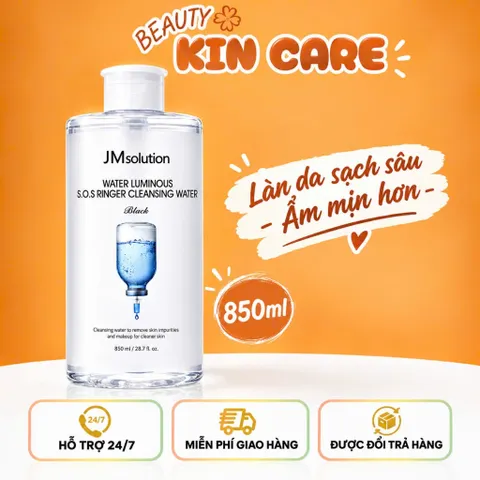 Nước Tẩy Trang Làm Sạch, Bổ Sung Độ Ẩm với 9 Loại Hyaluronic Jmsolution Cleansing Water - Hàng Chính Hãng (850ml)