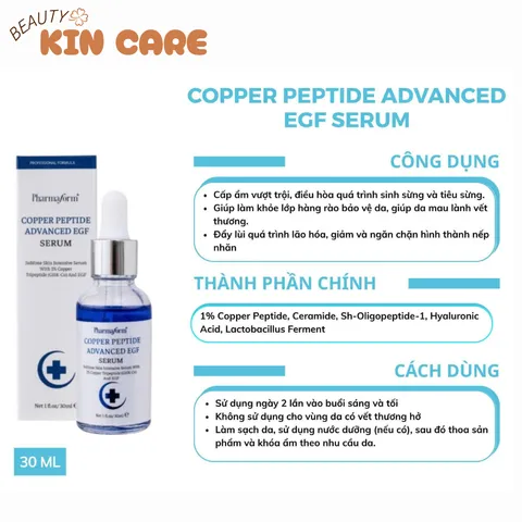 Serum Pharmaform Copper Peptide Advanced EGF - Tinh Chất Đồng Peptide Phục Hồi Da 30ml