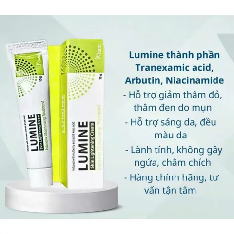 Kem Lumine Hỗ Trợ Dưỡng Sáng Da, Mờ Thâm Mụn Tuyp 15g