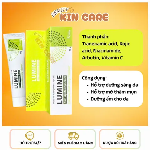 Kem Lumine Hỗ Trợ Dưỡng Sáng Da, Mờ Thâm Mụn Tuyp 15g