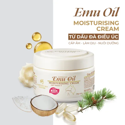 Kem Dưỡng Ẩm Australian Creams Emu Oil Moisturising Cream 250g - Dưỡng Ẩm Chuyên Sâu, Làm Mềm Da, Thẩm Thấu Nhanh