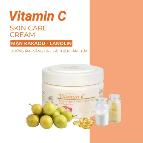Kem Dưỡng Vitamin C Australian Creams Brightening Moisturising Cream Kakadu Plum 250g - Dưỡng Ẩm, Hỗ Trợ Làm Sáng Da