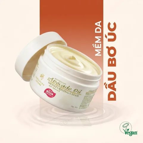 Kem Dưỡng Bơ Úc Creams Avocado Oil Moisturising Cream 250g - Dưỡng Ẩm Sâu, Mềm Da, Vitamin E Cho Da Khô