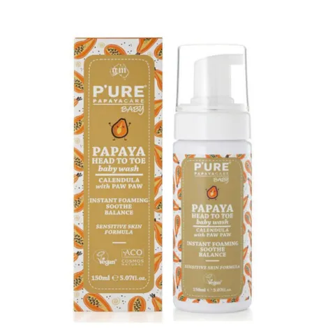 Sữa Tắm Gội Em Bé 2 Trong 1 An Toàn Cho Da Bé Nhạy Cảm PURE PAPAYA CARE 150ML
