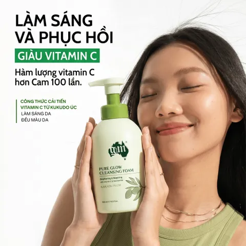 Sữa Rửa Mặt Dạng Bọt Pure Glow Cleansing Foam Kakadu Plum 500ml - Làm Sạch Dịu Nhẹ, Dưỡng Ẩm & Sáng Da