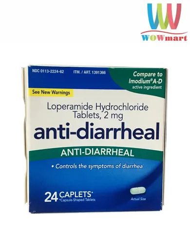 Viên uống giảm tiêu chảy Anti Diarrheal 2mg 24 Caplets