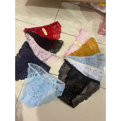 RN01 Set 20 Quần Lót Nữ Ren Lưới Đính Nơ Hai Bên Công Chúa Siêu Mềm Cao Cấp, Nhiều Màu (38-58kg)
