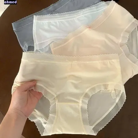 Set 5 quần lót nữ lụa tàng hình nơ xinh xắn, co dãn, thấm hút mồ hồi, đáy điều hoà khử mùi, co giãn, kháng khuẩn