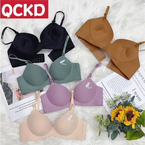 Combo 3 Áo Ngực Lót Su Nguyên Khối Liền Mạch Hoạ Tiết Lá Liễu Chống Trơn Trượt, Không Viền, Đệm 3P Không Gọng -A01 Áo Lá