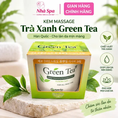 Kem massage Trà Xanh Green Tea Hàn Quốc giúp cho làn da mịn màng. Hàng chuẩn loại 1