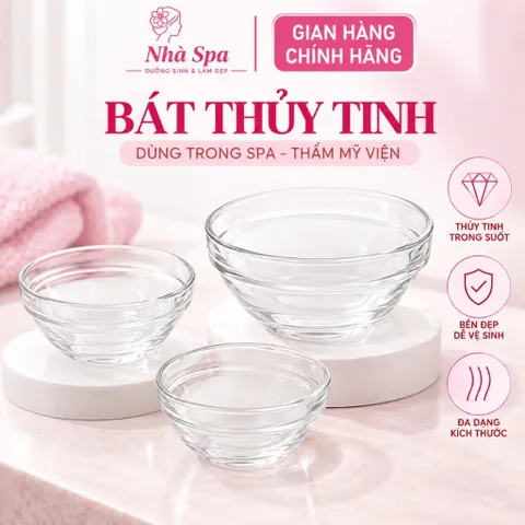 Bát Thuỷ Tinh dùng trong, bát trộn bột đắp mặt nạ dùng trong Spa-M1