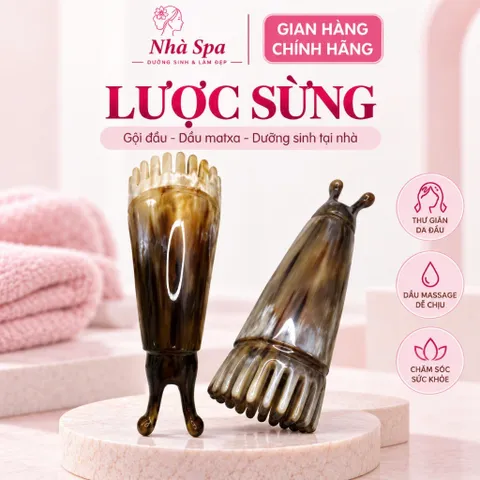 Lược sừng gội đầu vò đầu mát xa mũi, Ống mát xa đầu dưỡng sinh thư giãn tại nhà 823167